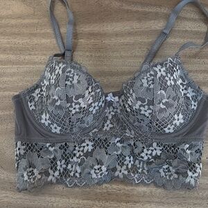 Grey Adore Me longline bra, never worn